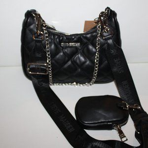 NWT STEVE MADDEN BTAMELA CROSSBODY BAG SHOULDER PURSE TOP HANDLE BLACK